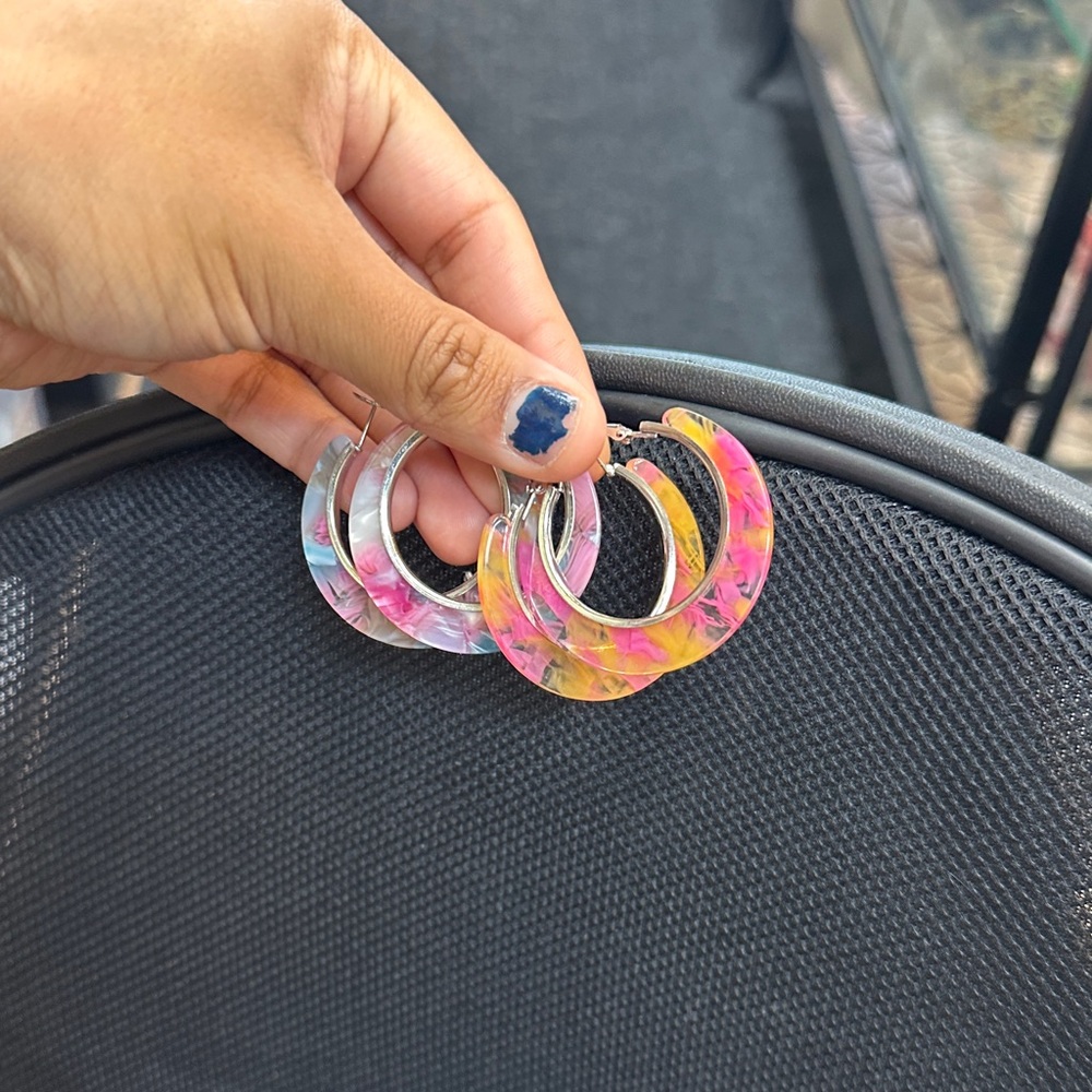 Colorful Acrylic Hoop Earrings